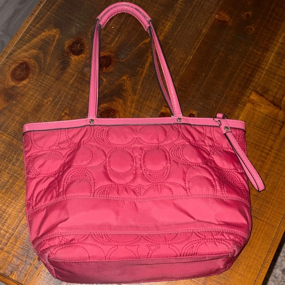 Coach Y2K Fuchsia Quilted Nylon Monogram Tote Bag - Picture 6 of 15